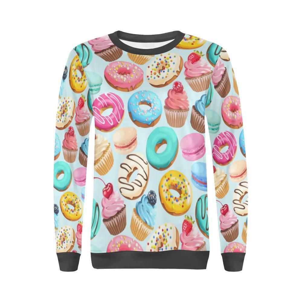 Dessert Cupcake Pattern Print Women's Sweatshirt-grizzshop