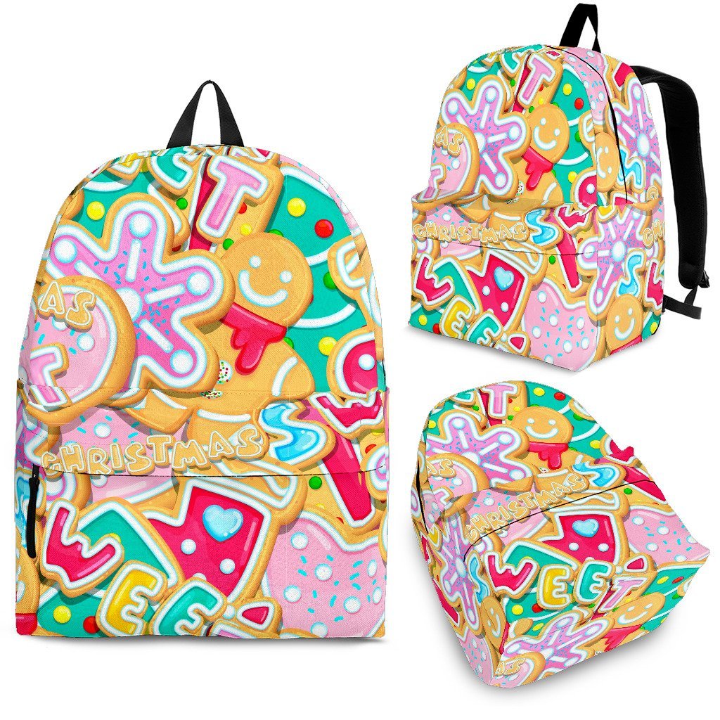 Dessert Gingerbread Man Chirstmas Pattern Print Backpack-grizzshop