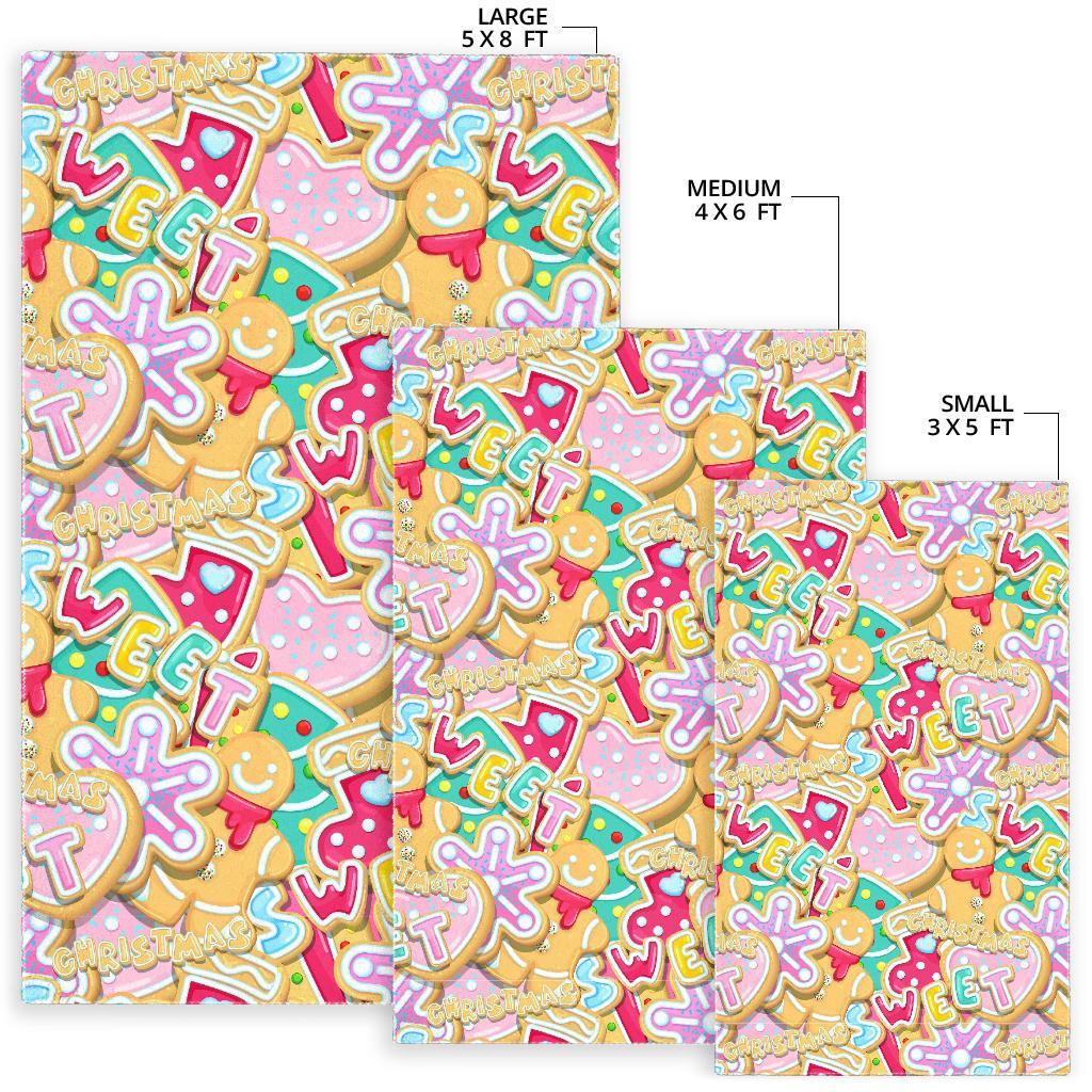 Dessert Gingerbread Man Chirstmas Pattern Print Floor Mat-grizzshop