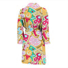 Dessert Gingerbread Man Chirstmas Pattern Print Men Long Robe-grizzshop