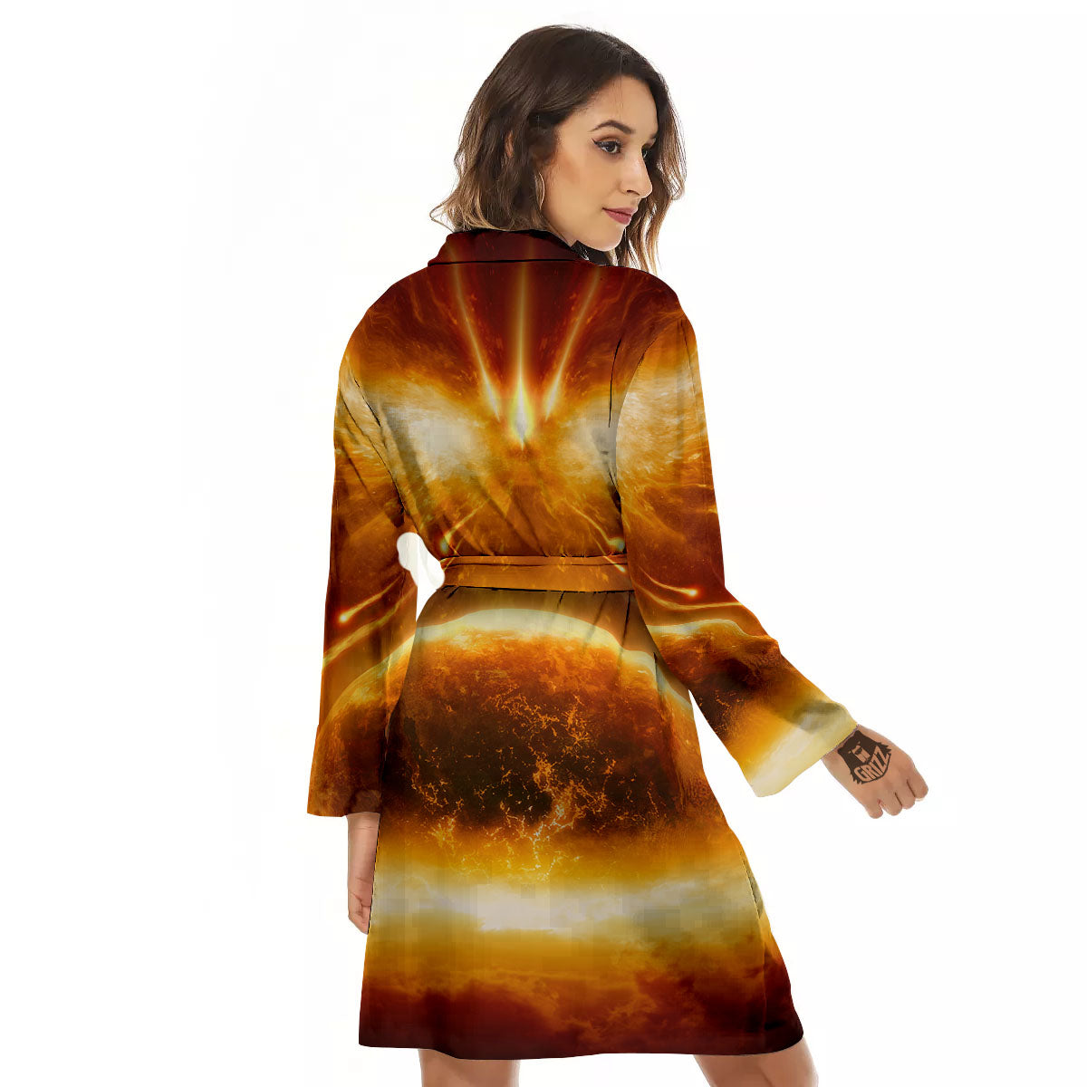 Destruction Of Planet Earth Print Women's Robe-grizzshop