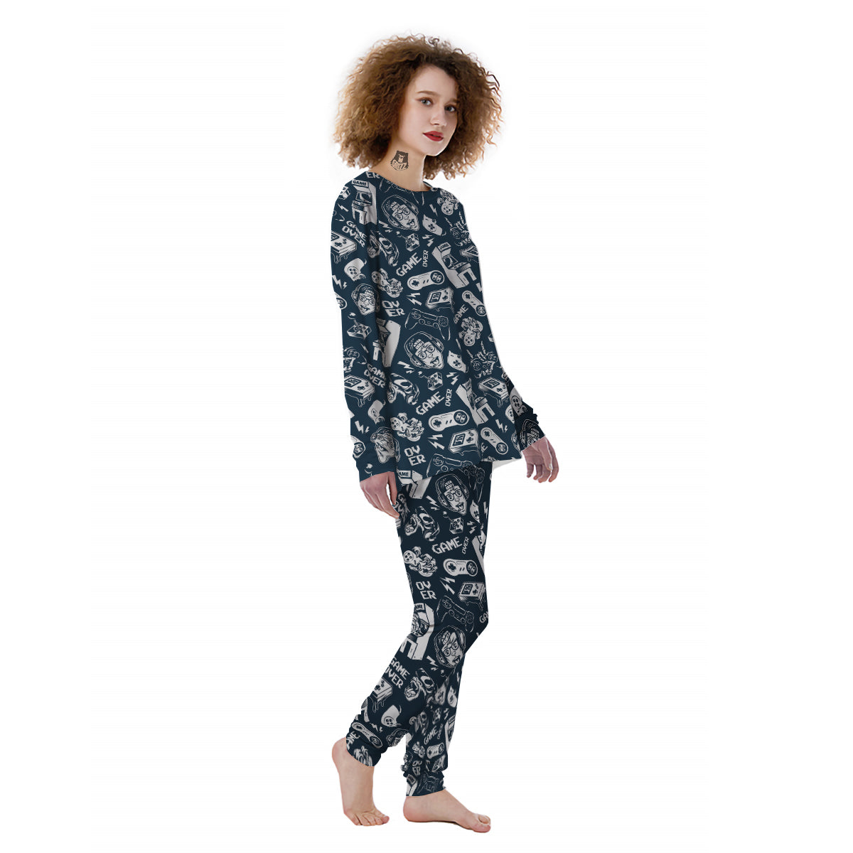 Devices Video Game Print Pattern Women's Pajamas-grizzshop