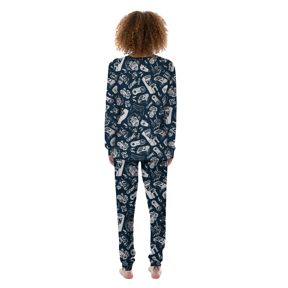 Devices Video Game Print Pattern Women's Pajamas-grizzshop