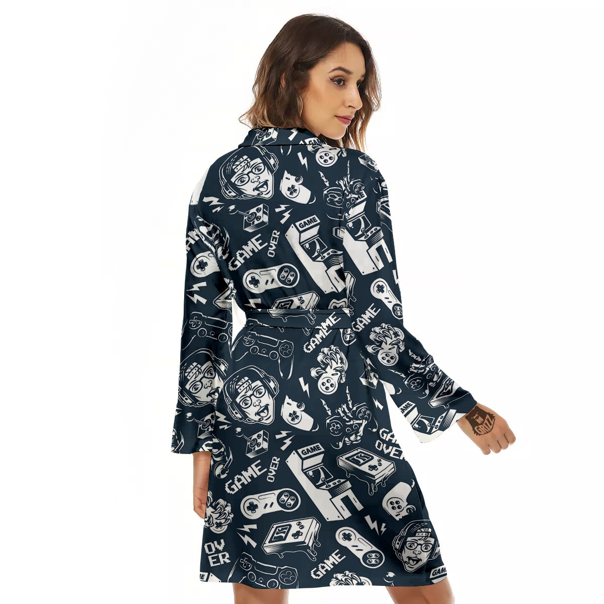 Devices Video Game Print Pattern Women's Robe-grizzshop