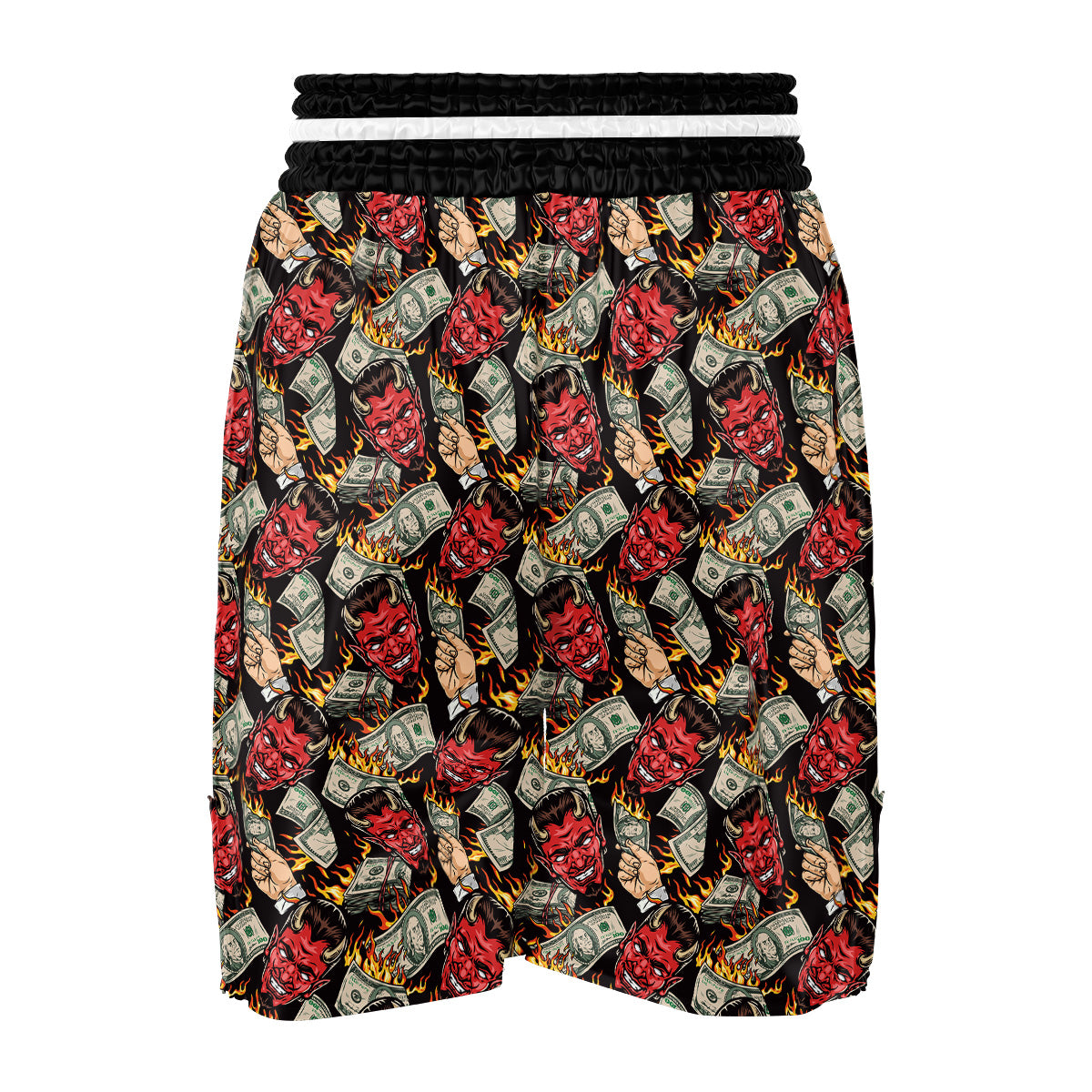 Devil And Dollar Print Pattern Boxing Shorts-grizzshop