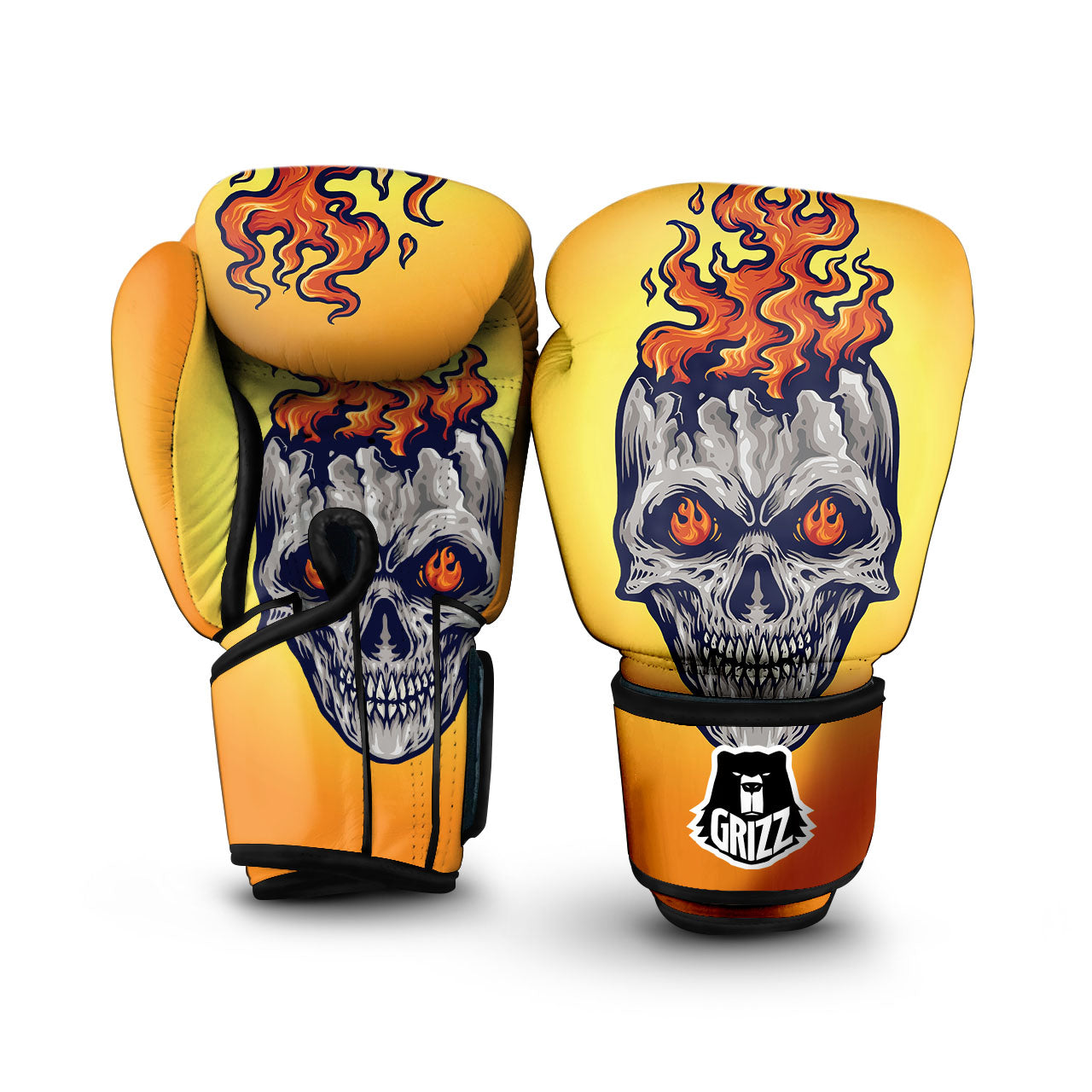 Devil Fire Punk Print Boxing Gloves-grizzshop