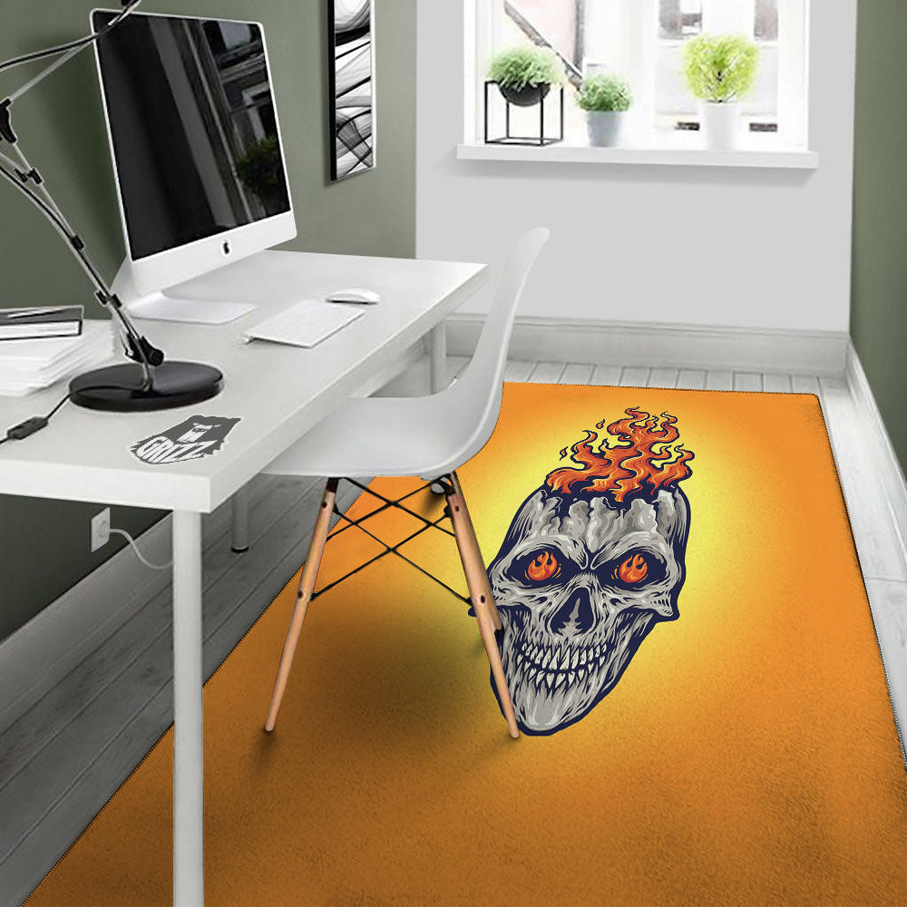 Devil Fire Punk Print Floor Mat-grizzshop