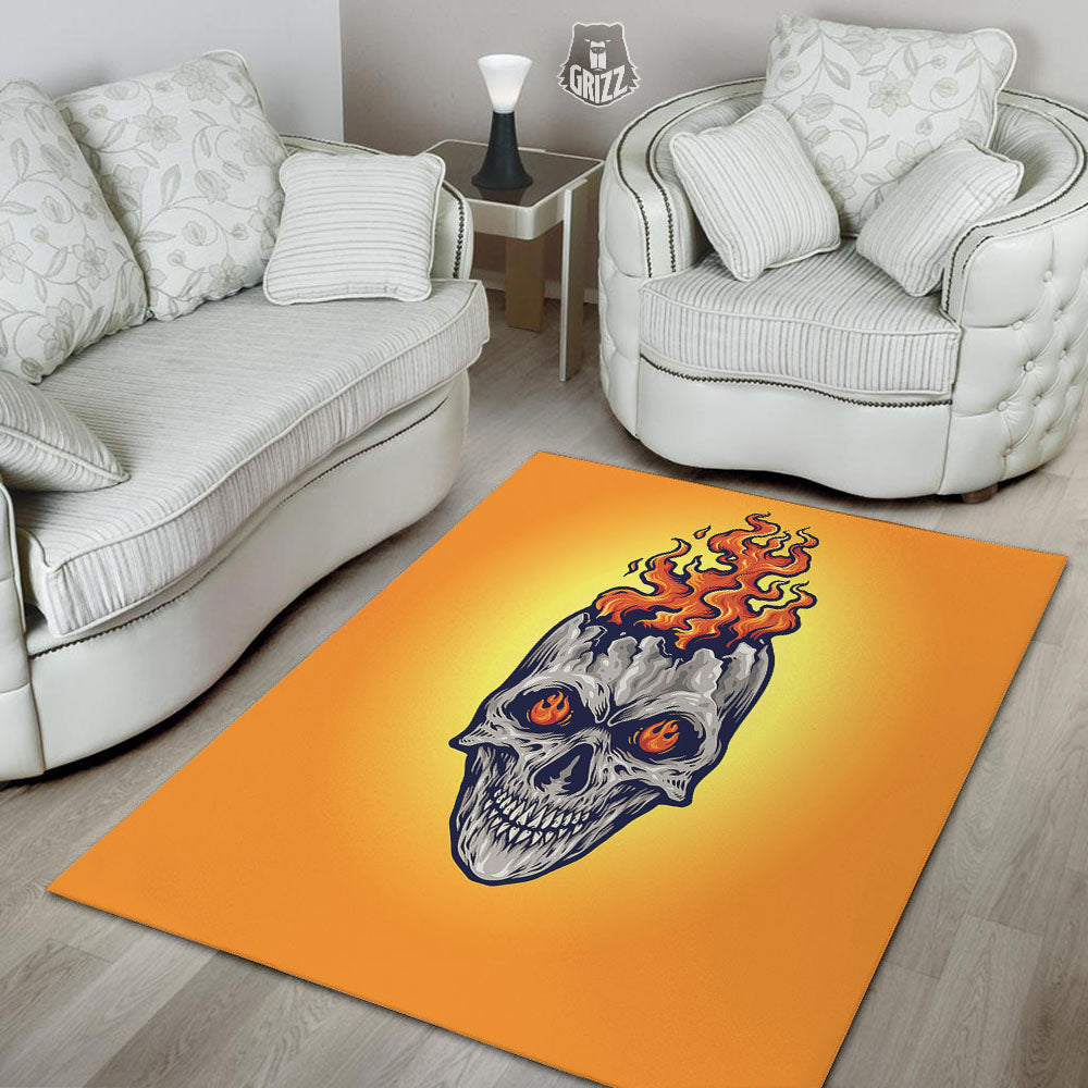 Devil Fire Punk Print Floor Mat-grizzshop