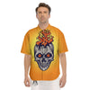 Devil Fire Punk Print Men's Short Sleeve Shirts-grizzshop