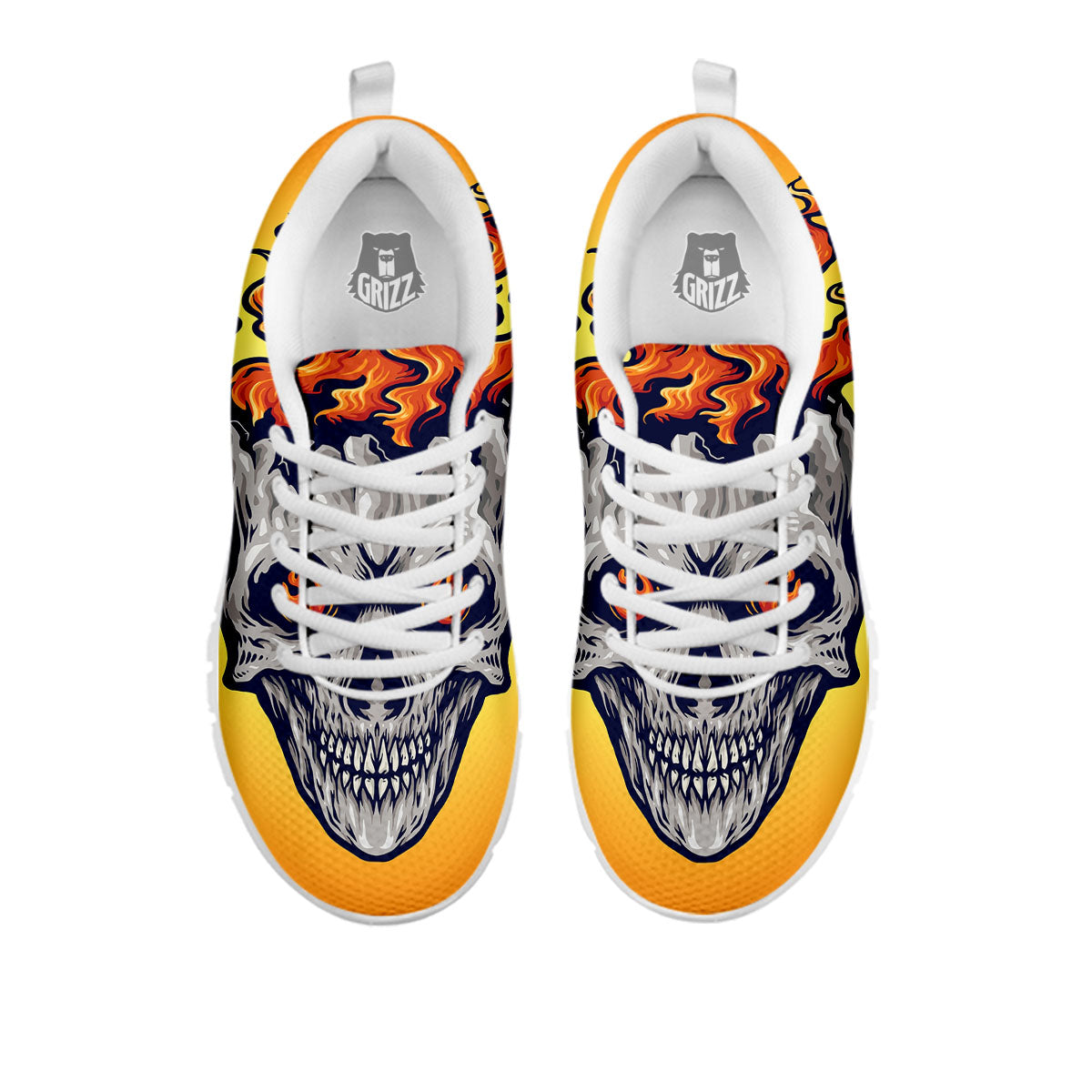 Devil Fire Punk Print White Sneaker-grizzshop