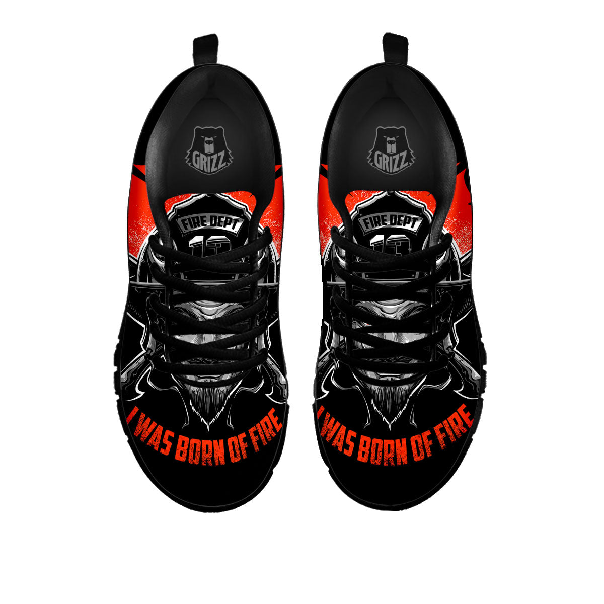 Devil Firefighter Print Black Sneaker-grizzshop