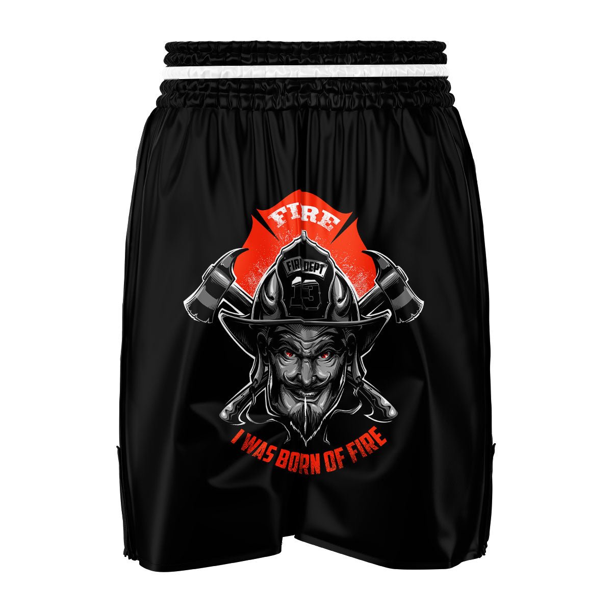 Devil Firefighter Print Boxing Shorts-grizzshop