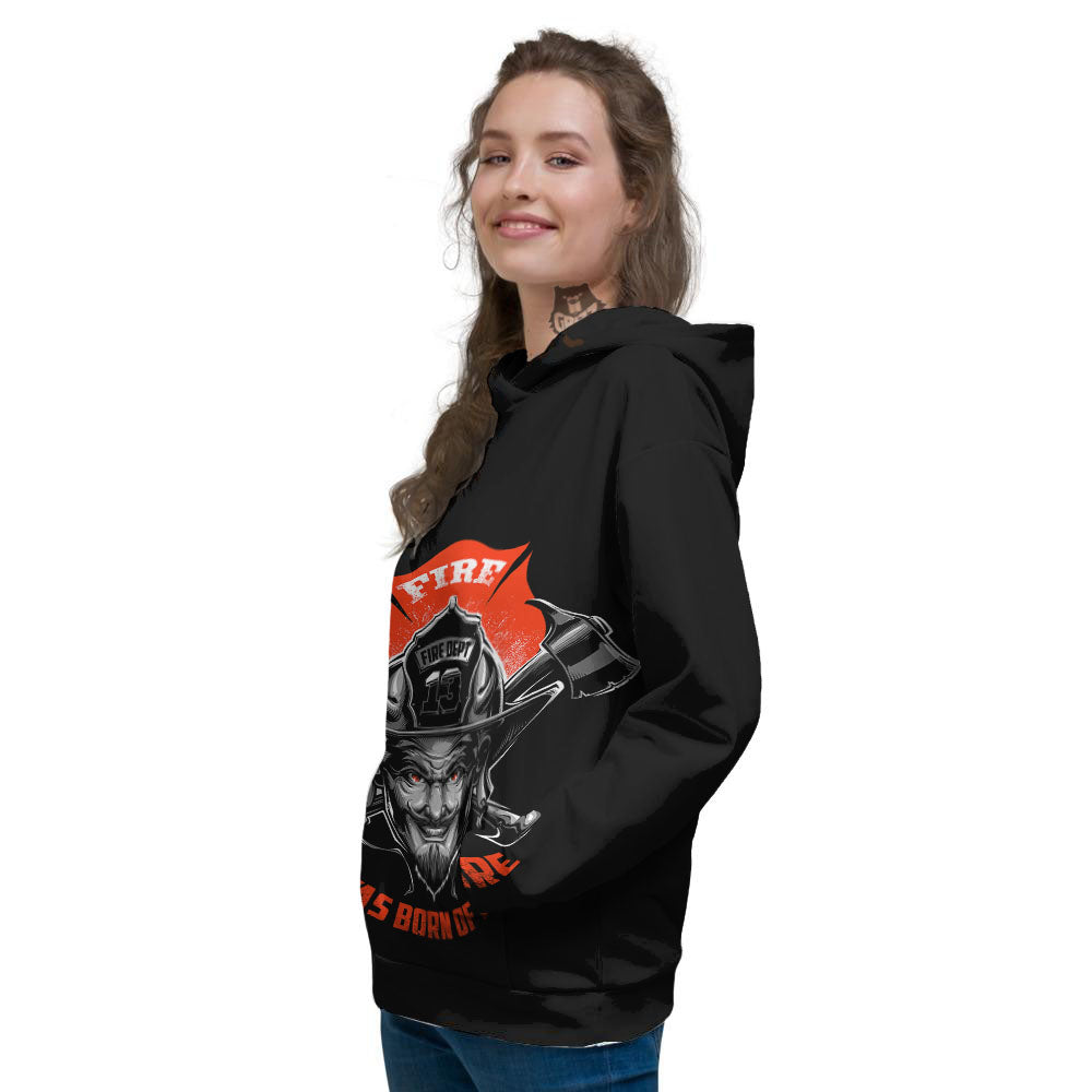 Devil Firefighter Print Women's Hoodie-grizzshop