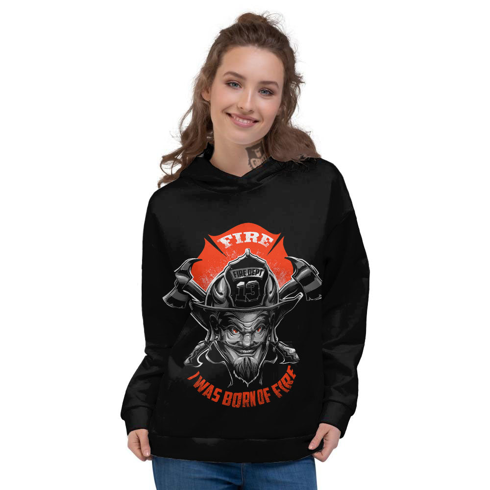 Devil Firefighter Print Women's Hoodie-grizzshop