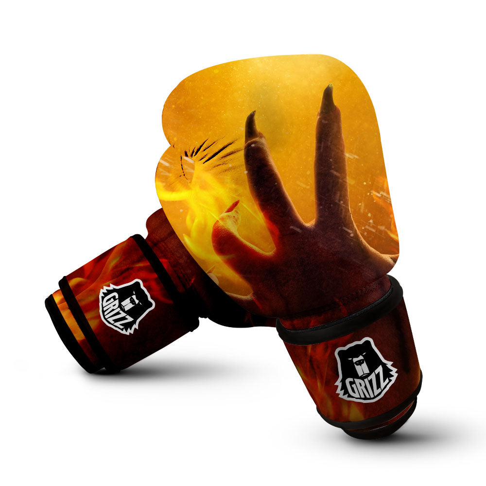 Devil Hand Print Boxing Gloves-grizzshop