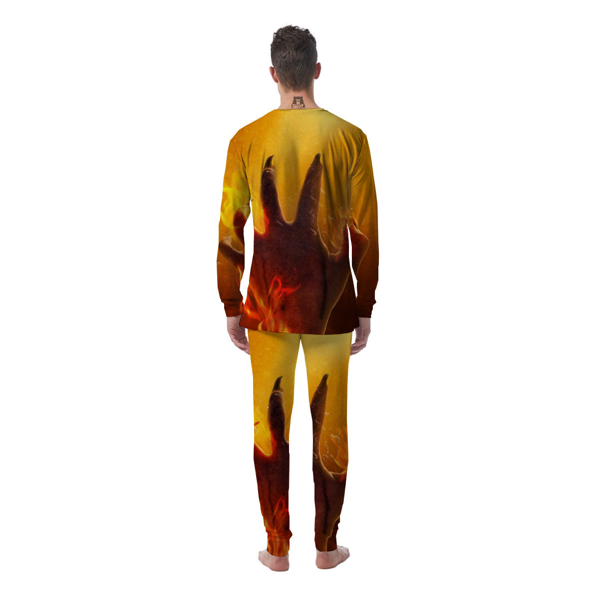 Devil Hand Print Men's Pajamas-grizzshop