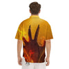 Devil Hand Print Men's Short Sleeve Shirts-grizzshop