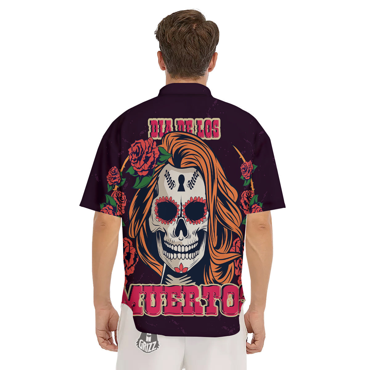 Dia De Los Muertos Calavera Girl Print Men's Short Sleeve Shirts-grizzshop