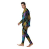 Diagonal Madras Blue Tartan Plaid Print Pattern Men's Pajamas-grizzshop