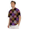 Diagonal Madras Tartan Plaid Print Pattern Men's Short Sleeve Shirts-grizzshop