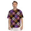 Diagonal Madras Tartan Plaid Print Pattern Men's Short Sleeve Shirts-grizzshop