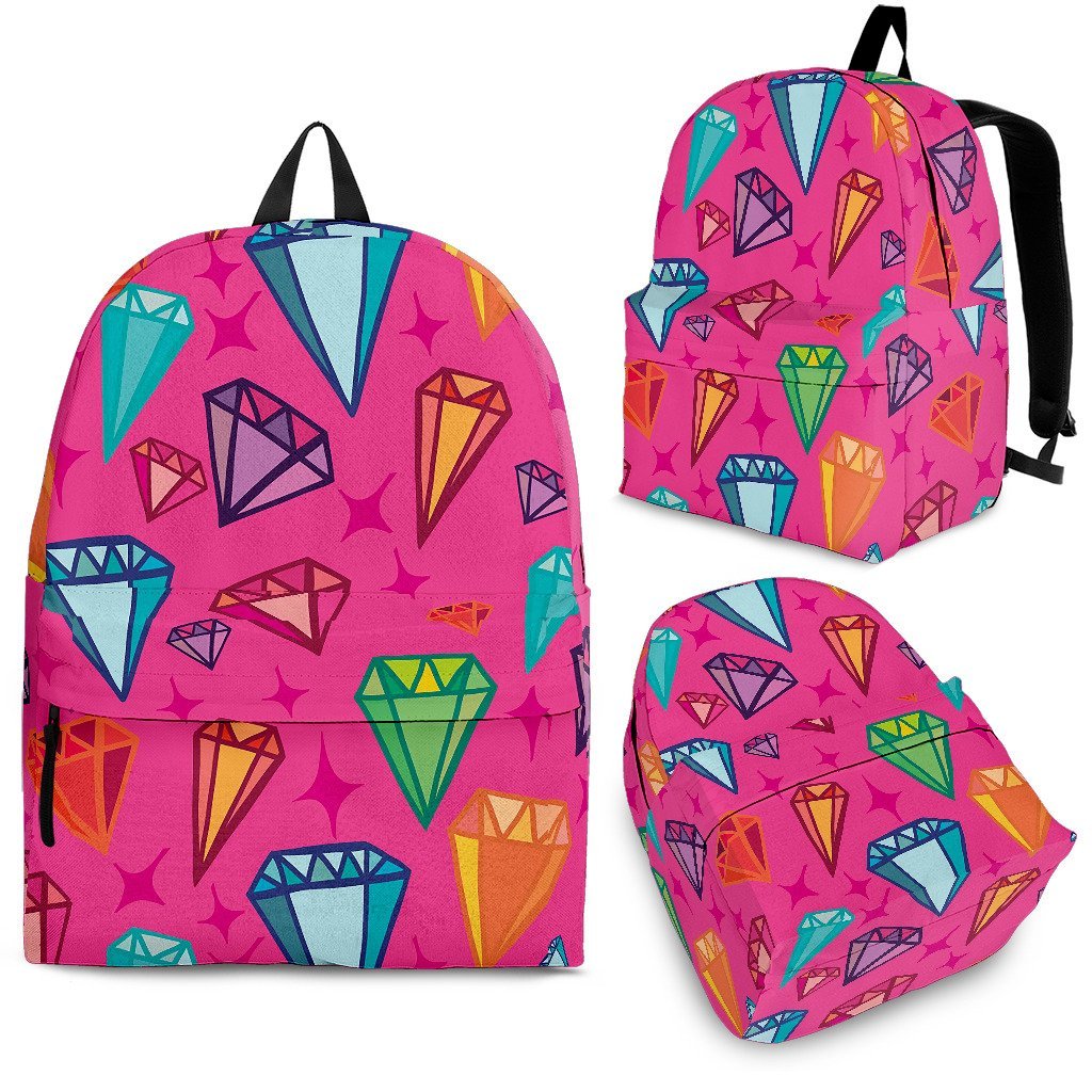 Diamond Colorful Pattern Print Backpack-grizzshop