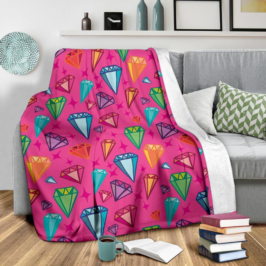 Diamond Colorful Pattern Print Blanket-grizzshop