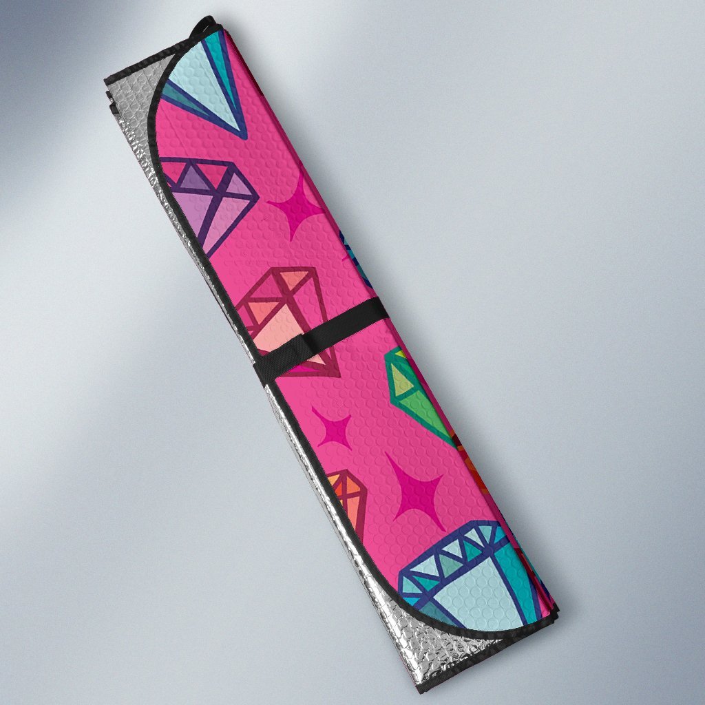 Diamond Colorful Pattern Print Car Sun Shade-grizzshop