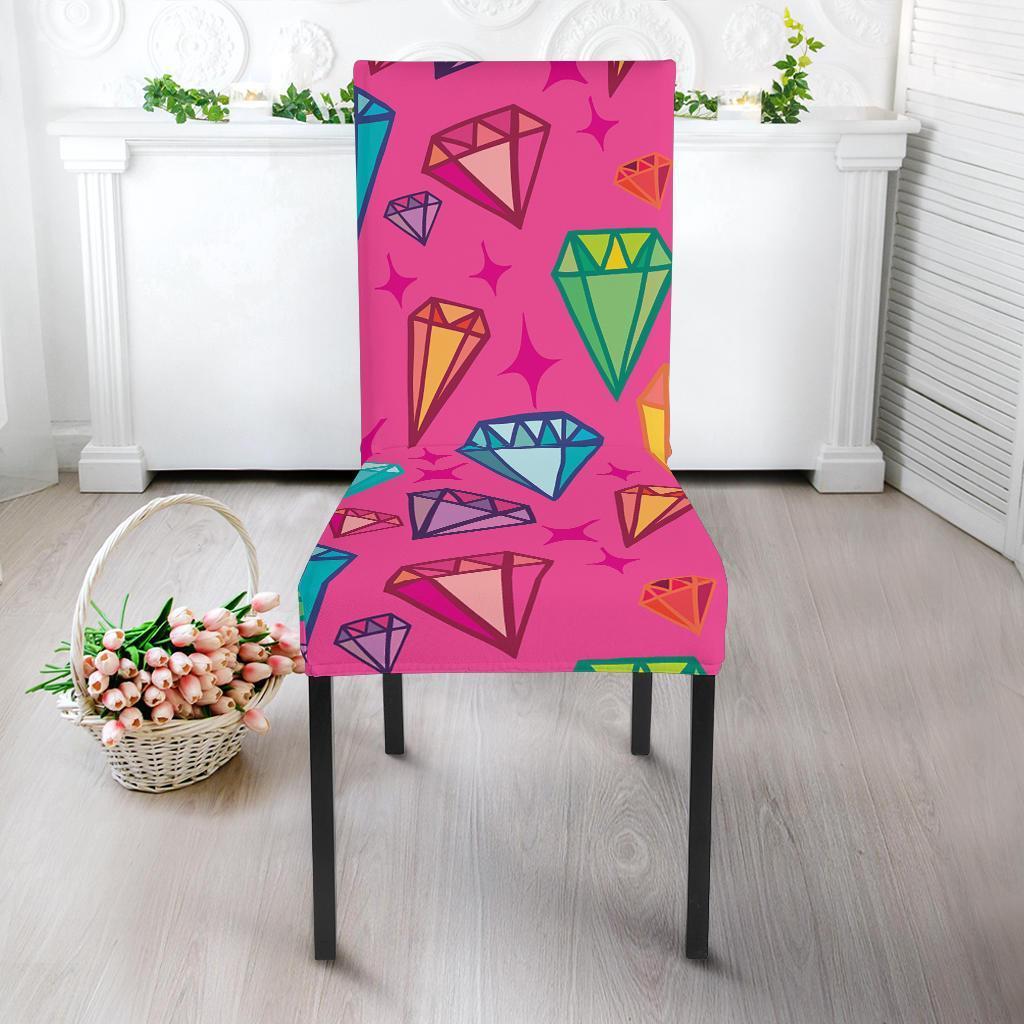 Diamond Colorful Pattern Print Chair Cover-grizzshop