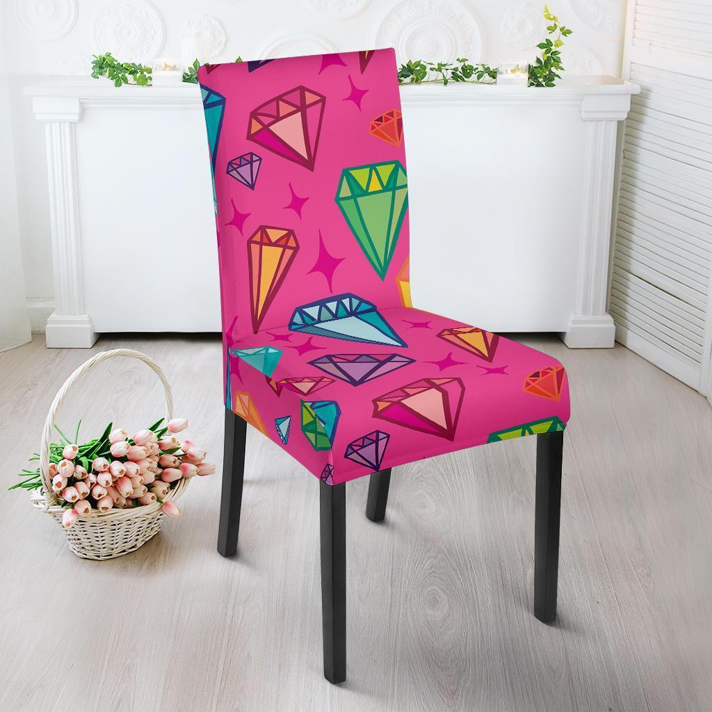 Diamond Colorful Pattern Print Chair Cover-grizzshop