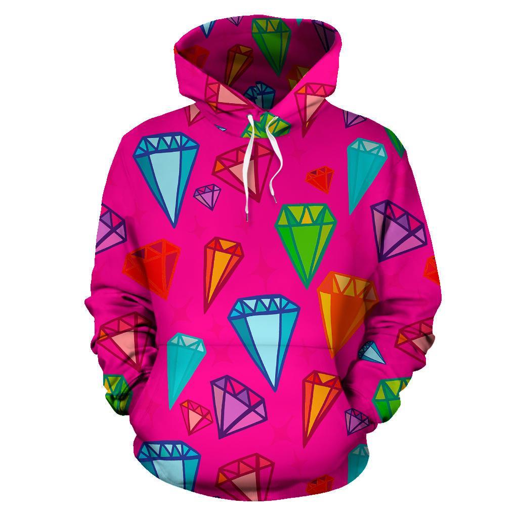 Diamond Colorful Pattern Print Men Women Pullover Hoodie-grizzshop