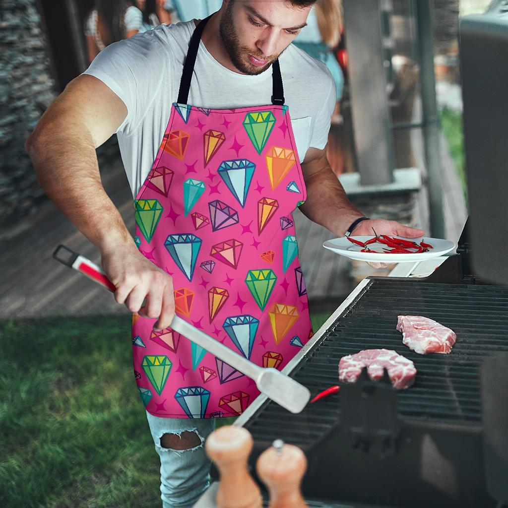 Diamond Colorful Pattern Print Men's Apron-grizzshop