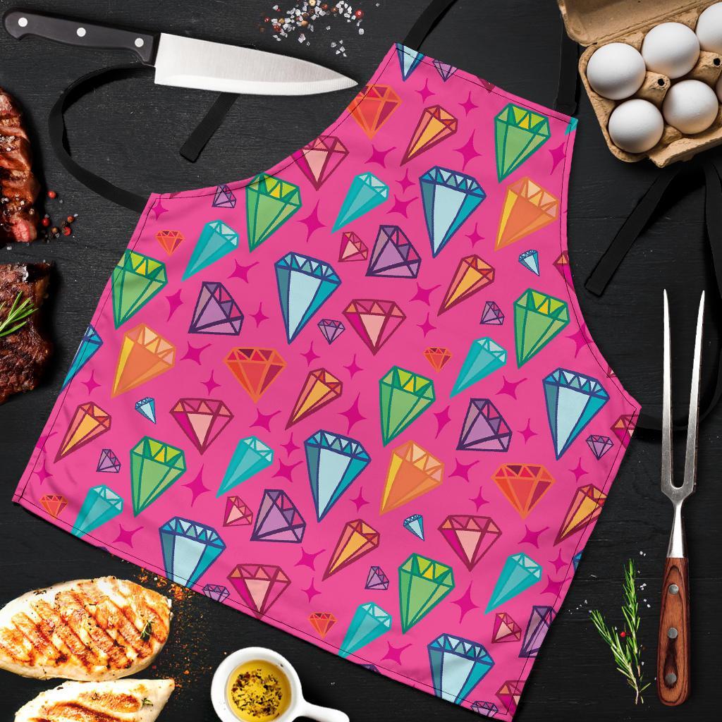 Diamond Colorful Pattern Print Men's Apron-grizzshop