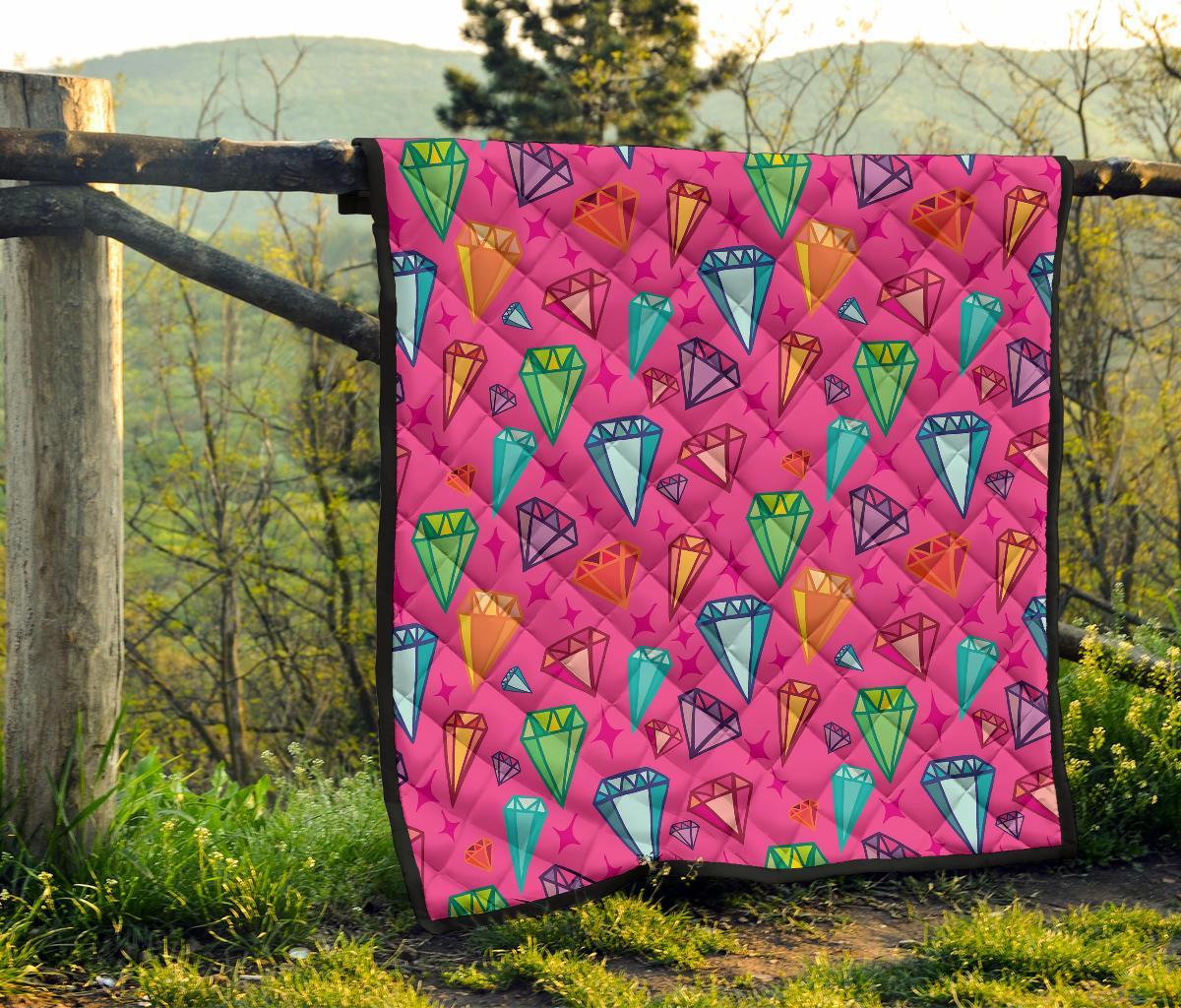Diamond Colorful Pattern Print Quilt-grizzshop