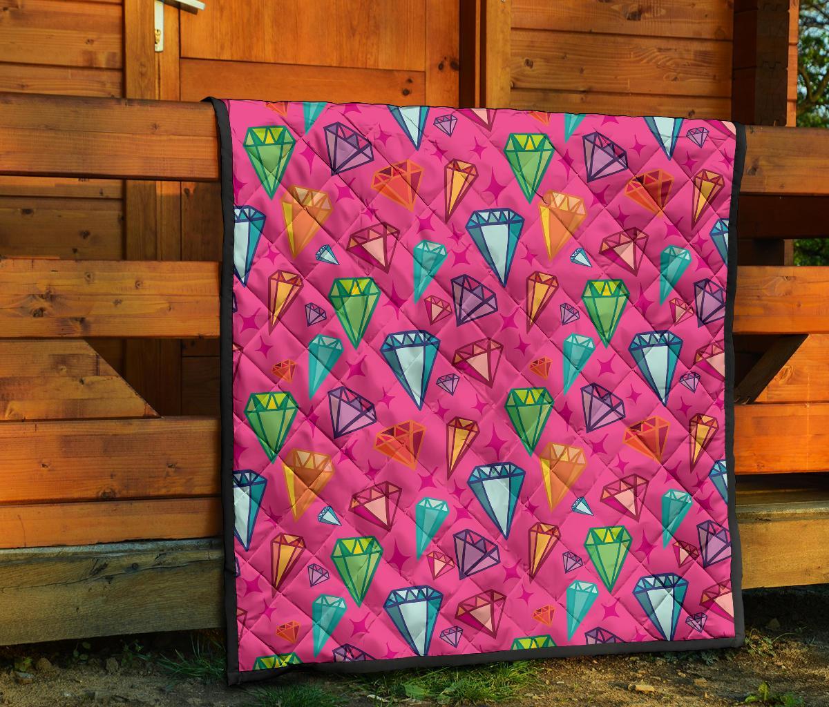 Diamond Colorful Pattern Print Quilt-grizzshop