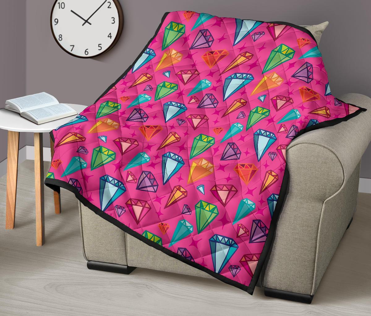 Diamond Colorful Pattern Print Quilt-grizzshop