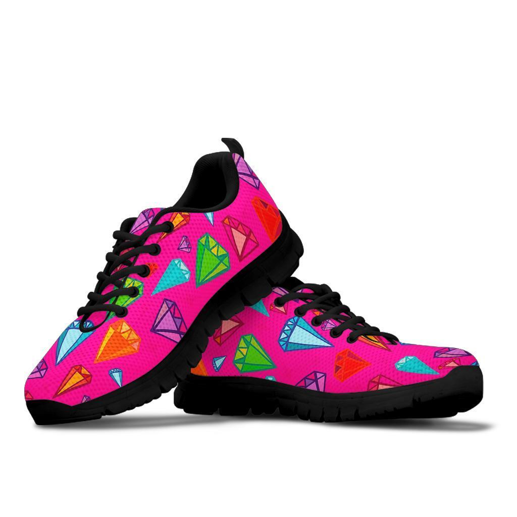 Diamond Colorful Pattern Print Sneaker Shoes For Men Women-grizzshop