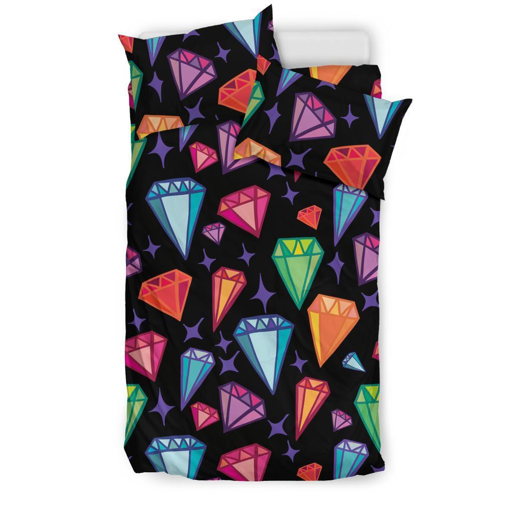 Diamond Colorful Print Pattern Duvet Cover Bedding Set-grizzshop