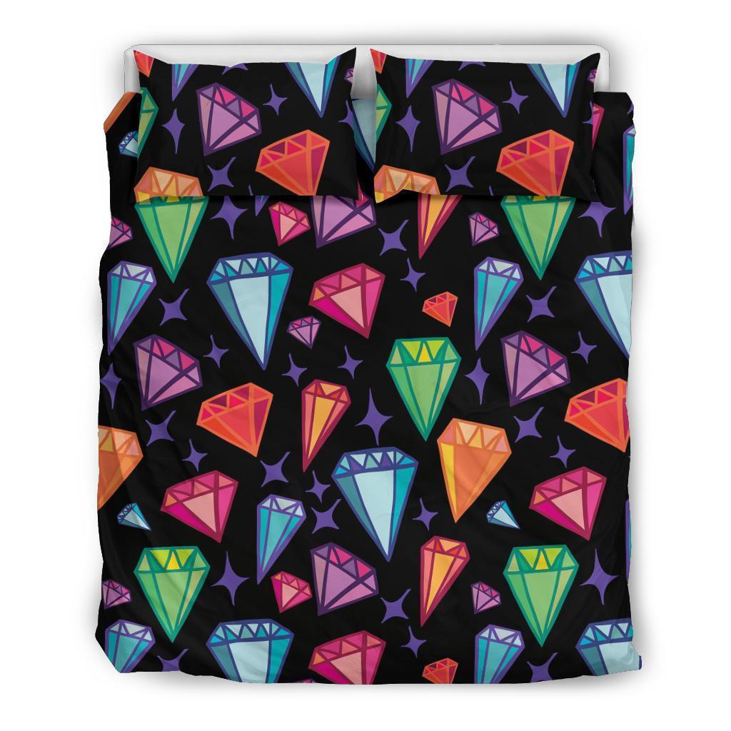 Diamond Colorful Print Pattern Duvet Cover Bedding Set-grizzshop