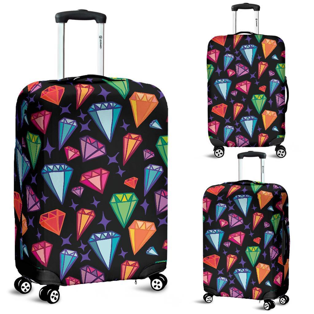 Diamond Colorful Print Pattern Luggage Cover Protector-grizzshop