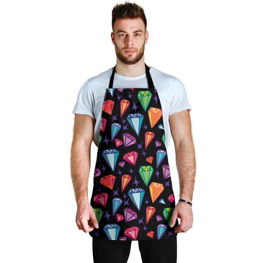 Diamond Colorful Print Pattern Men's Apron-grizzshop