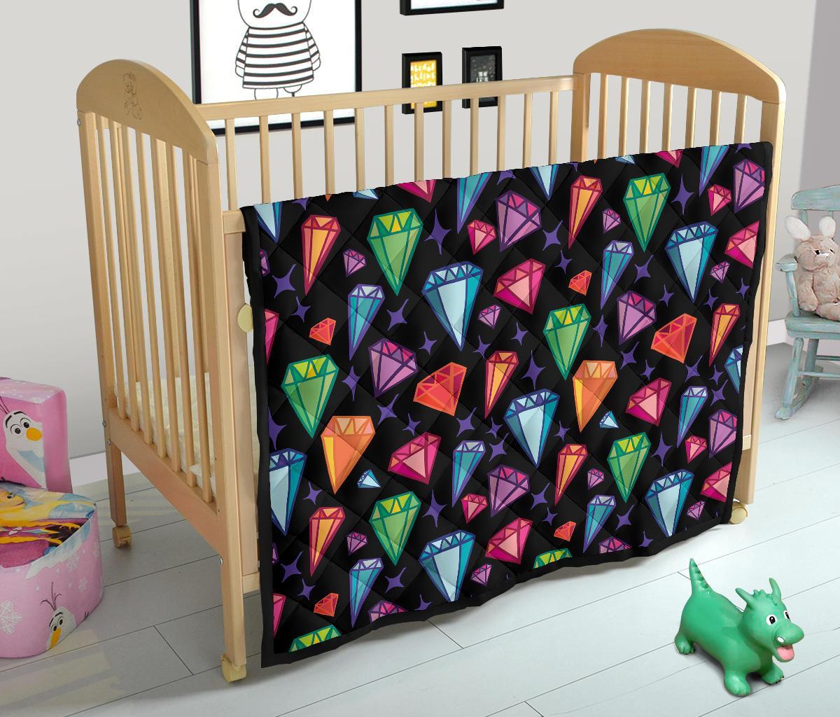 Diamond Colorful Print Pattern Quilt-grizzshop