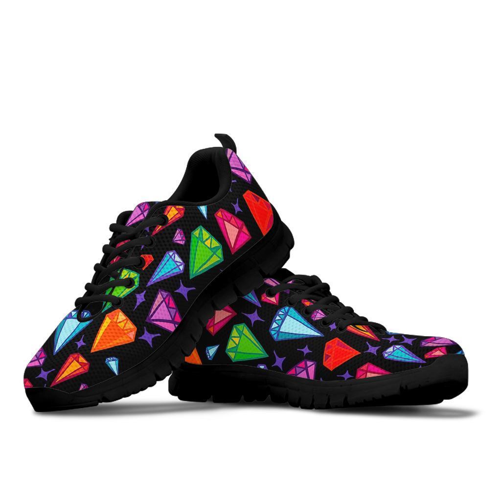 Diamond Colorful Print Pattern Sneaker Shoes For Men Women-grizzshop