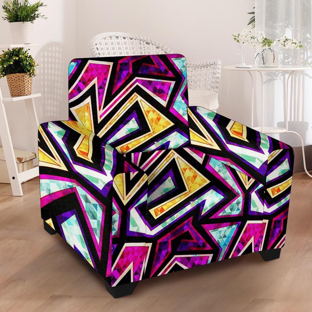 Diamond Geometric Armchair Cover-grizzshop