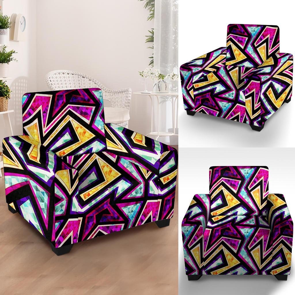 Diamond Geometric Armchair Cover-grizzshop