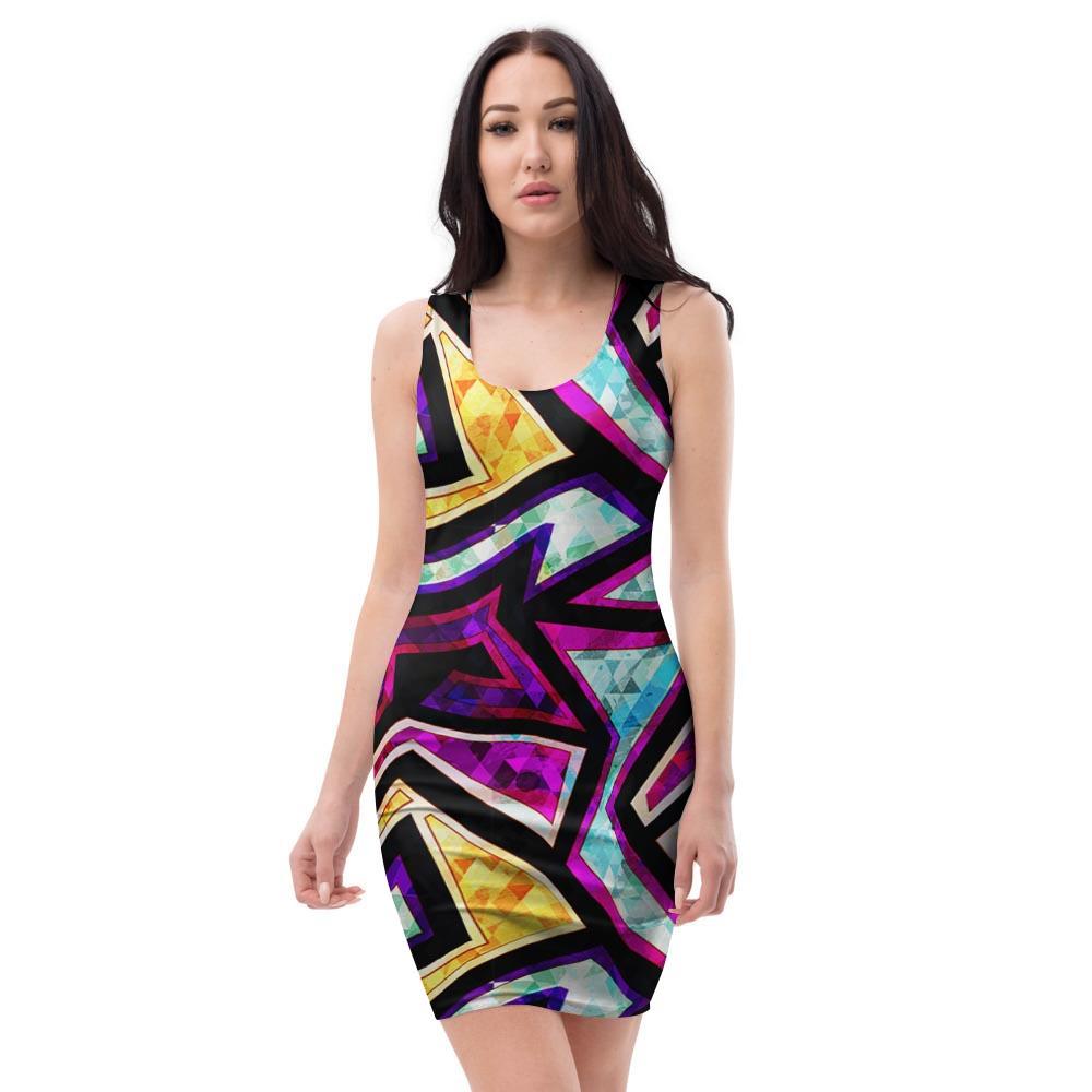 Diamond Geometric Bodycon Dress-grizzshop