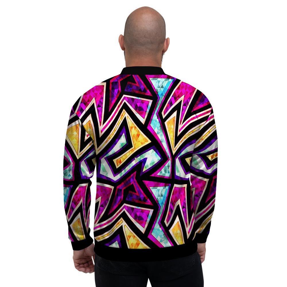 Diamond Geometric Men's Bomber Jacket-grizzshop