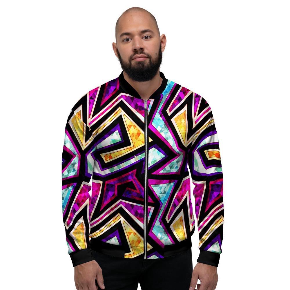 Diamond Geometric Men's Bomber Jacket-grizzshop