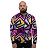 Diamond Geometric Men's Bomber Jacket-grizzshop