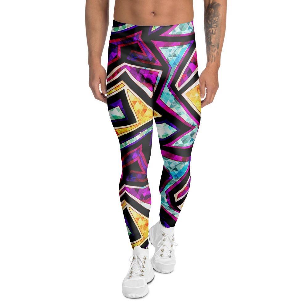 Diamond Geometric Men's Leggings-grizzshop